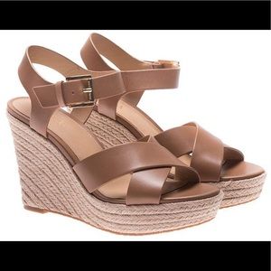 Michael Kors Kady Wedge Sandal - Brown/tan